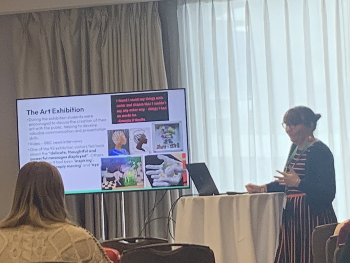 Sarah_Shaw_OT's tweet image. Inspired to hear how art is used in nursing HE within teaching and assessment @mariecphd has inspired me to think creatively on how @KeeleAHP can teach topics like the history &amp;amp; art of a profession creatively and outside the tradition classroom @AdvanceHE #netconf23 #KeeleOT