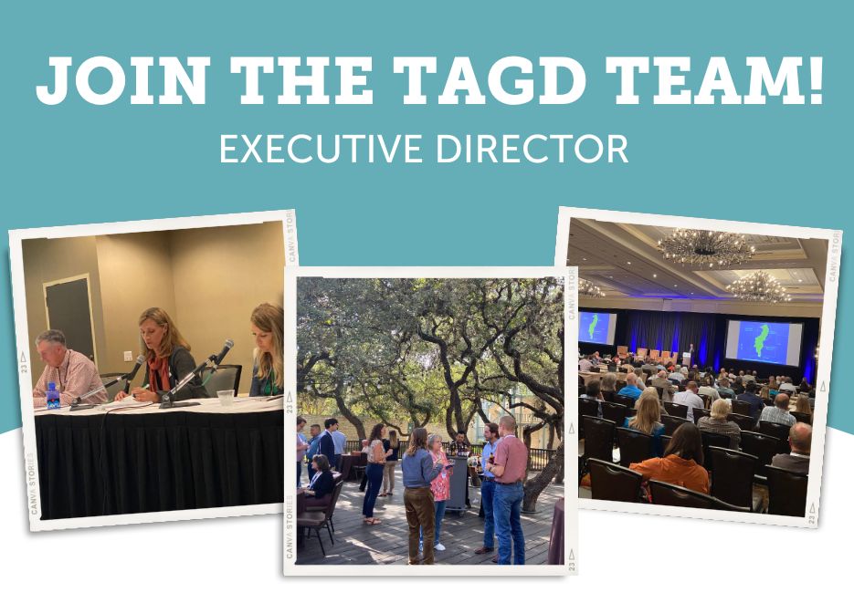 🚨 Job Opportunity🚨 Join the TAGD team as our new Executive Director! More info here: buff.ly/3vn1QzZ Applications are due December 8. #groundwater #txwater #texas #waterconservation #localgov #waterjobs