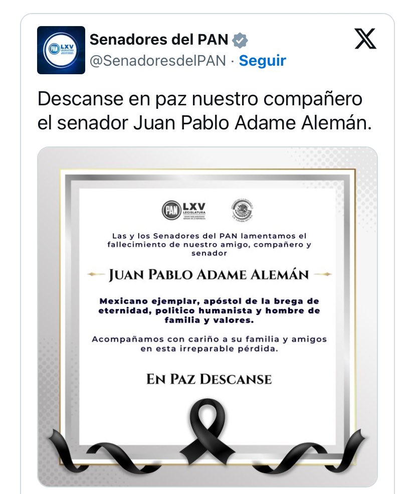 hectormurillo's tweet photo. Triste y lamentable noticia…

QEPD Juan Pablo Adame 🙏🏼🙏🏼🙏🏼

Hécto® Mu®illo Cha®les™ https://t.co/KlLLPK8BKC