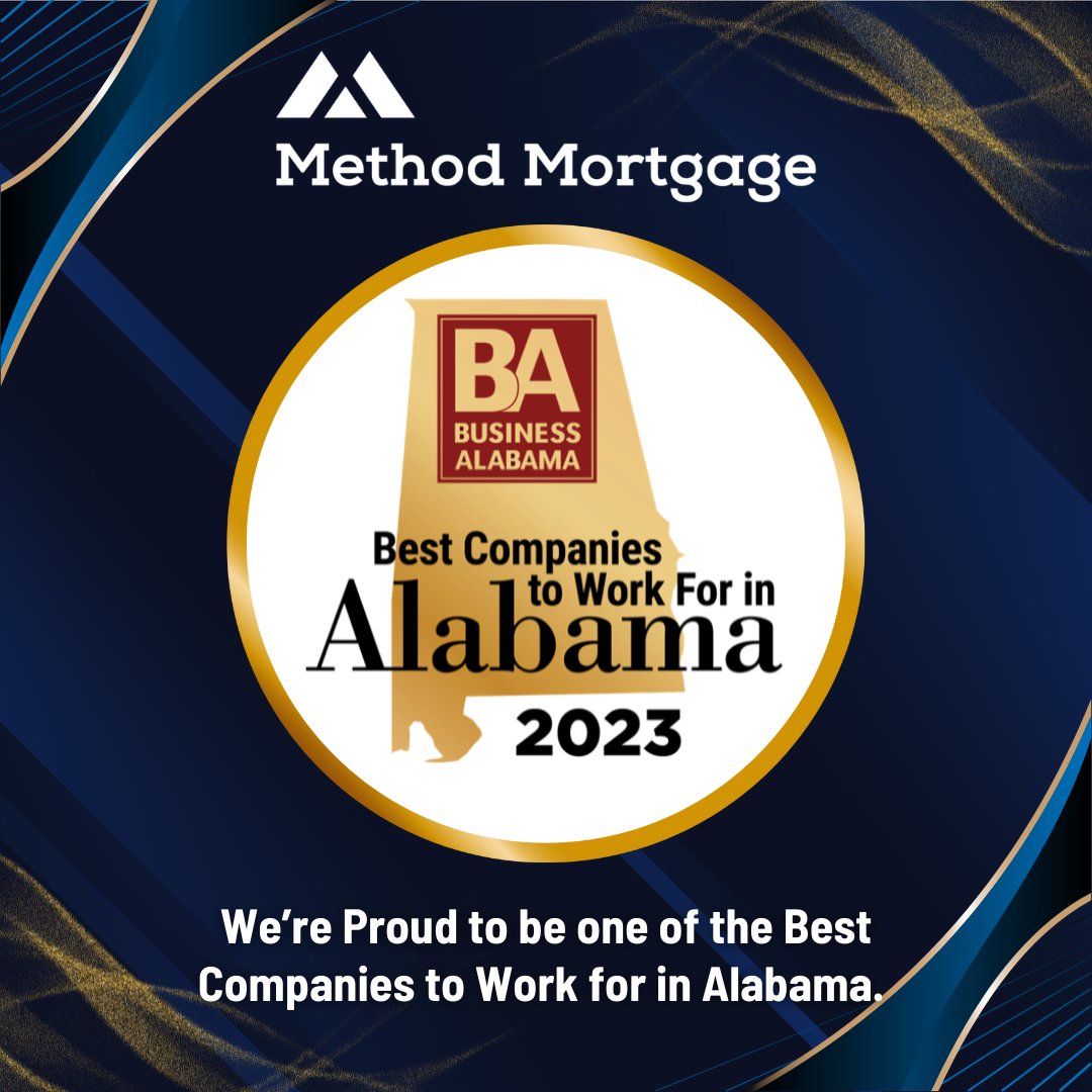methodmortgage's tweet photo. Business Alabama Magazine has named Method Mortgage one of the 𝐁𝐞𝐬𝐭 𝐂𝐨𝐦𝐩𝐚𝐧𝐢𝐞𝐬 𝐭𝐨 𝐖𝐨𝐫𝐤 𝐅𝐨𝐫 𝐢𝐧 𝐀𝐥𝐚𝐛𝐚𝐦𝐚! We are incredibly honored by this recognition and so proud of our remarkable team. https://t.co/tSnbNtiOk6 #BestCompanies #TheSmartestWayHome https://t.co/STVfFWJEDS