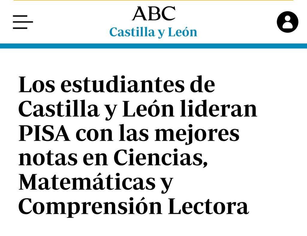 Si Castilla y León fuese un país, seríamos:

TOP 5: Matemáticas.
TOP 7: Ciencias.
TOP 7: Comprensión lectora.

Según el informe #PISA tenemos la mejor educación de España.
La 2ª mejor educación de la #UE.
La 6ª mejor del mundo a nivel general.

ORGULLO DE #CyL.👏💪🏰&amp;🦁