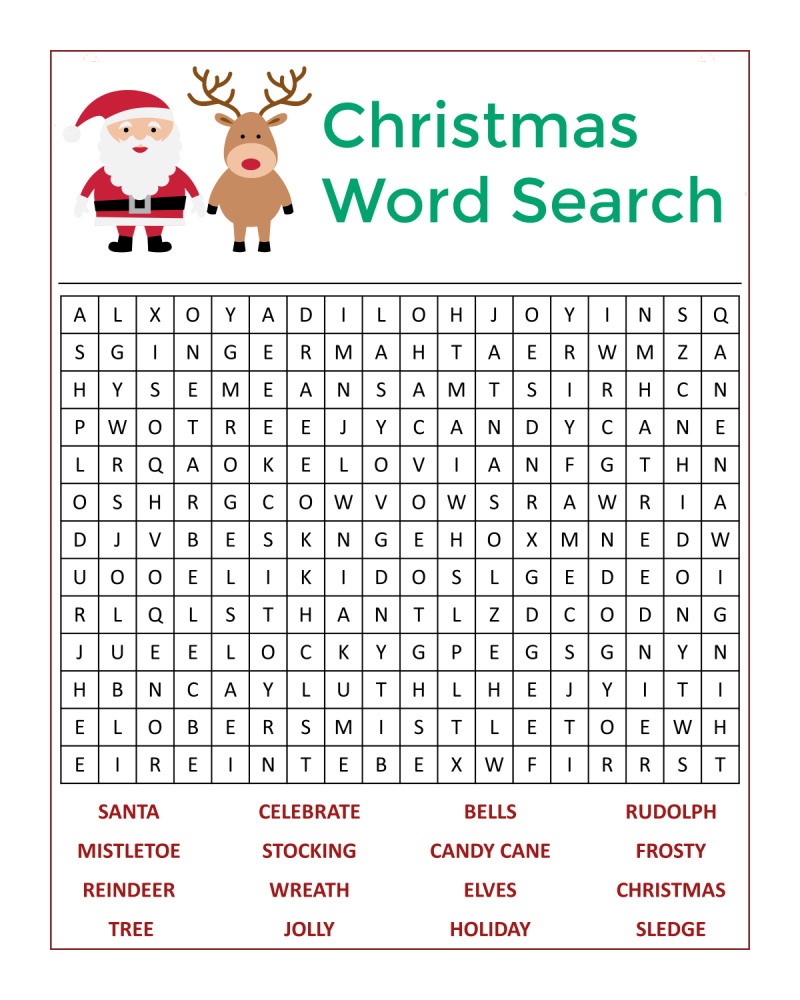 Free Printable Santa's Christmas Word Search Activity Page mamalikesthis.com/christmas-word…