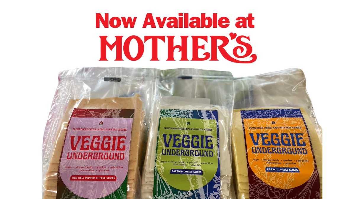 RIND_CHEESE's tweet photo. Veggie Underground #vegan cheese slices are now available in So Cal at select @MothersMarkets locations! Find them at Anaheim Hills, Brea, Costa Mesa, Hollywood, Laguna Woods, Manhattan Beach, Santa Ana, and Signal Hill! #plantbasedcheese   https://t.co/3XEzrXZkyX https://t.co/fVqFIgqVUl