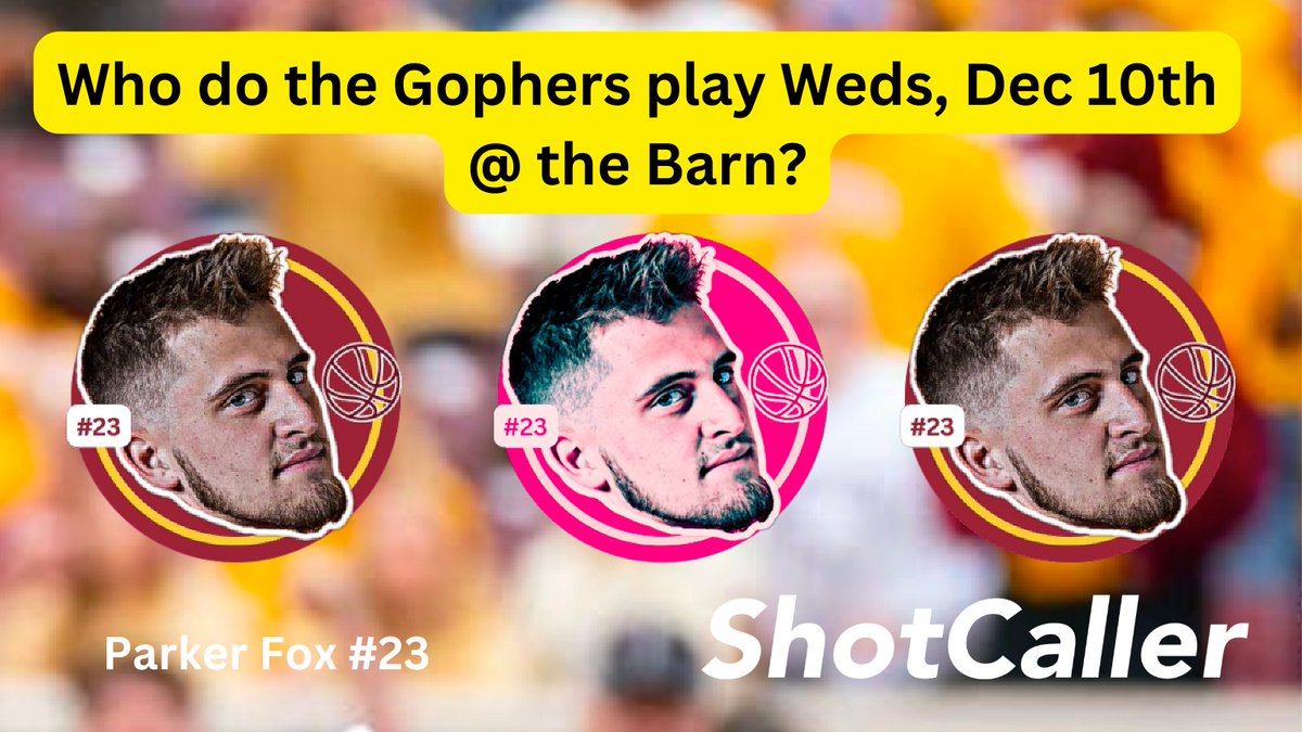 Play Gopher Trivia w/ Parker Fox 🦊🏀 〽️

🎮👉🏾 playshotcaller.app.link/parker.fox

WiN a 'limited edition' Parker Fox 🦊 digital reward for playing along! 🎁😍

#Gophers #IronSharpensIron #SkiUMah #DoubleDownPodcast #playShotCaller