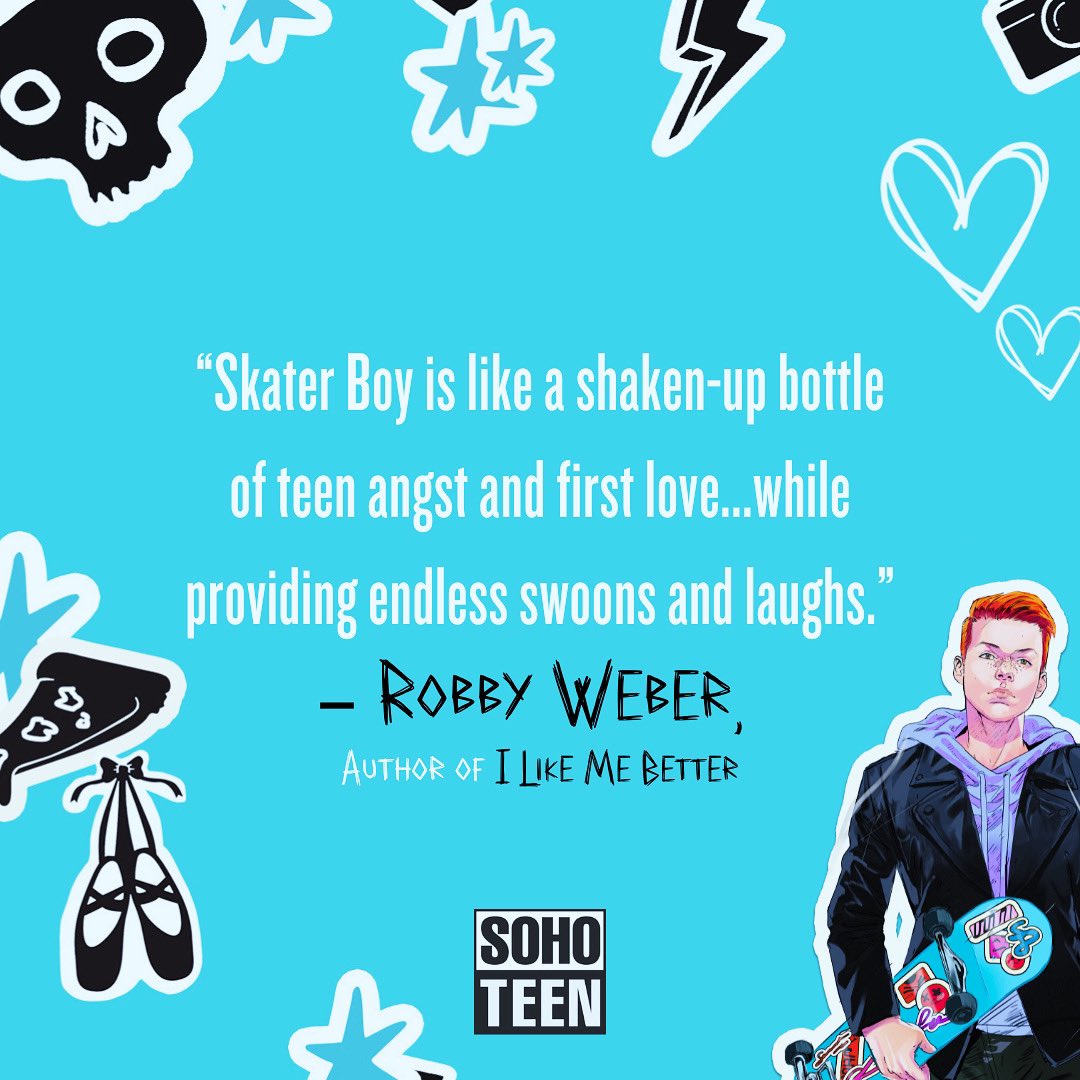 For this week’s SKATER BOY blurb, I’m featuring bookstagram extraordinaire, @robbyreads! 🤩🌊⚽️ Shaken-up bottle of lighting? Talk about perfection! ⚡️🫶🏻 Robby’s books radiate queer joy and I’m so fortunate to have had the opportunity to share Skater Boy early with him. ✨🏳️‍🌈