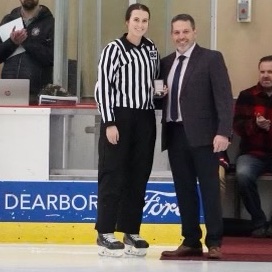 BCHockey_Refs's tweet photo. Mel Brunn was recognized during a @KIJHL game between the @rocketsgolden1 &amp; @StormKamloops for her 2023 Womens' World Div I B @IIHFHockey officiating assignment in South Korea. @BCHockey_Source HP Officiating Lead Jason Rende presented Mel with her commemorative Golden Whistle. https://t.co/omo58EKlnj