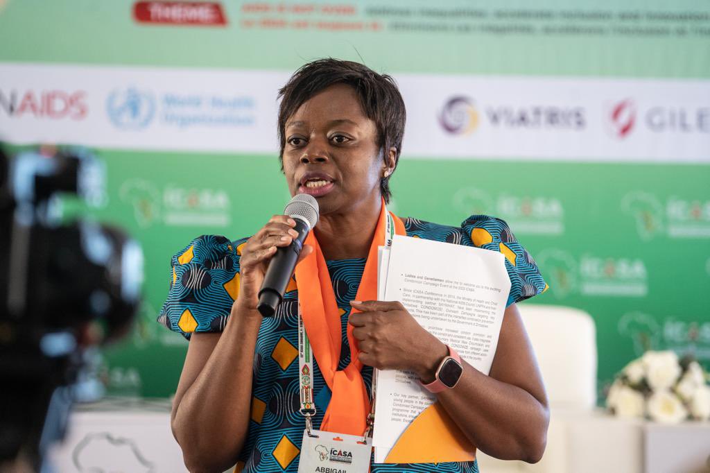 UNFPA_Zimbabwe's tweet photo. Launch of the #Condomize! Campaign at #ICASA2023 by @UNFPA 🇿🇼's  Acting Deputy Rep @abbiemse 

#UNFPA supports #CondomProgramming 4 prevention of #HIV, #SexuallyTransmittedInfections and #FamilyPlanning thru @MoHCCZim @ZNFPCOfficial @SAYWHATOrg @naczim 

#ZeroHIVInfections https://t.co/Z93fZybpZ6