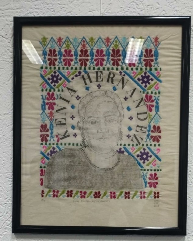 ParaKenia's tweet photo. 🖼️La Galería Francisco Goitia, ubicado en la alcaldía de Xochimilco, es la sede de la magnífica muestra colectiva "Villa y Zapata, Próceres: Héroes y Heroínas". 
👩‍🎨La artista Darlen presentó el huecograbado con bordado titulado "Kenia Hernández"
Visita la obra en Xochimilco
🧵1/2 https://t.co/jJbigB78c5
