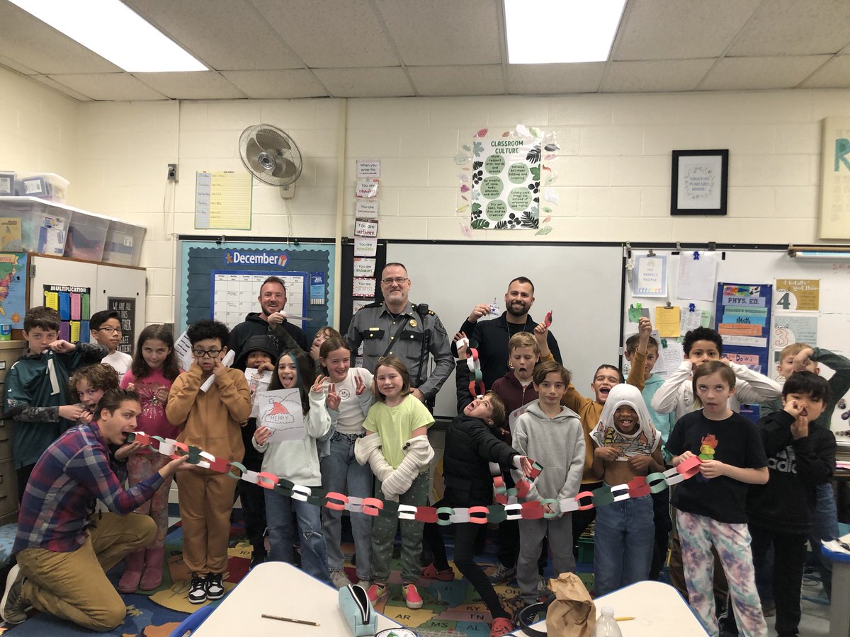 Big thanks to <a href="/CollingswoodPd/">Collingswood Police</a> for coming to visit and make holiday decorations with us! We’re thankful for their willingness to connect with our students.
