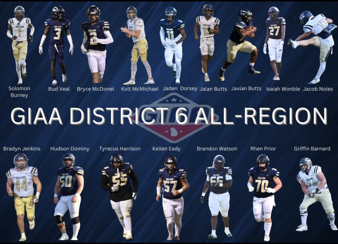Coach_jtwall's tweet image. Congrats to theseTrojans for earning 2023 District 6 All-Region honors. @Soloburn1 @budveal4 @BryceMcdonel @KoltMcmichael @JadenDorsey11 @Jalanbutts @javianbutts1 @JacobNoles17 @Isaiiahh11 @Bradynjenkins44 @hudson_dominy @TyHarrison2024 @BrandonWatson05 @RhenPrior @GriffinBarnar