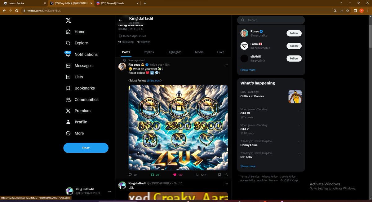 KINGDAFFRBLX's tweet photo. @ripz_eus @rip_capitan Ive done it
My user is ADZFPS https://t.co/1NcxJXEzVB