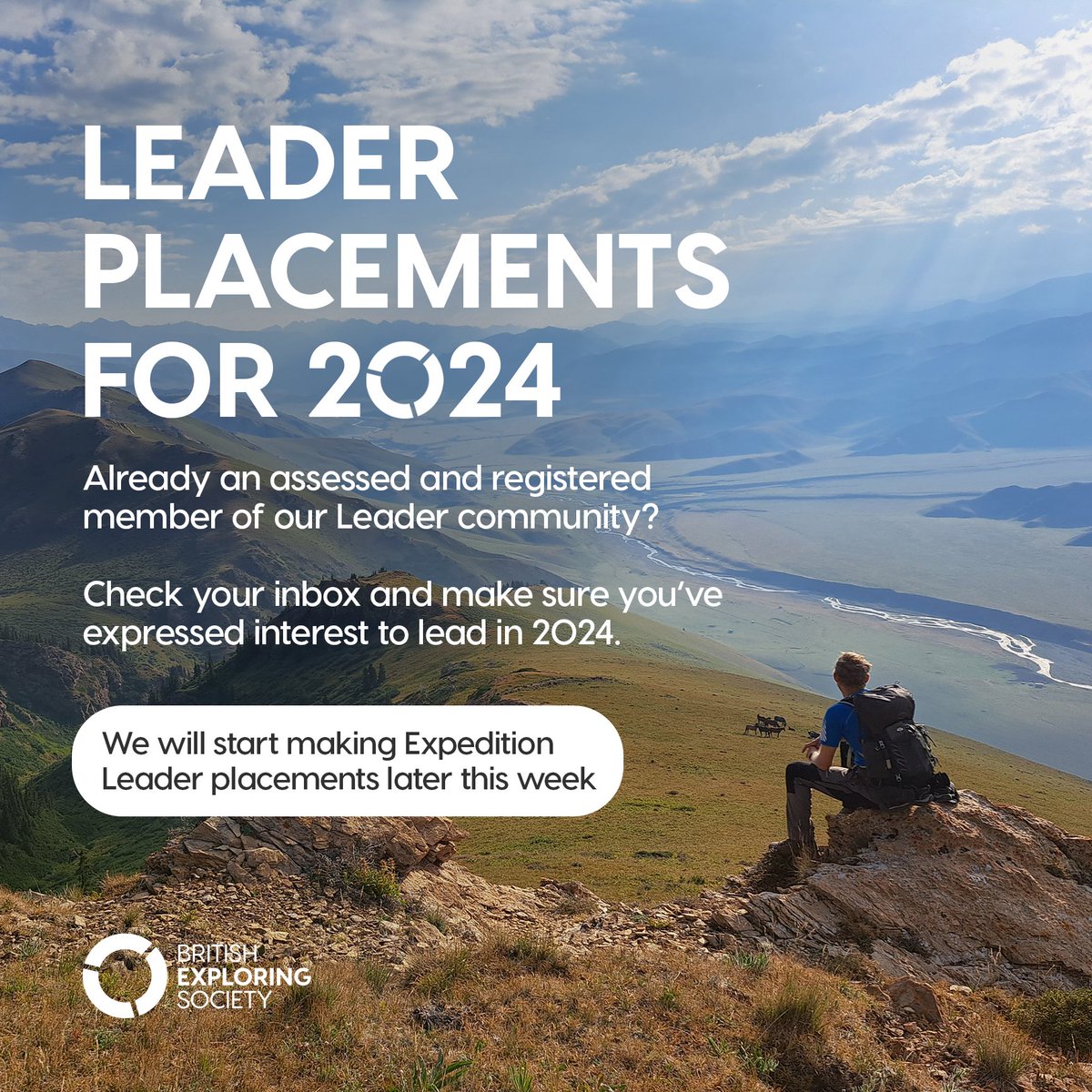This week we're doing the first round of Leader placements for each of our expeditions in 2024!

If you're an assessed &amp; registered member of our Leader community and want to join one of our teams in 2024 don't forget to express your interest - Check your email inbox🔥📬