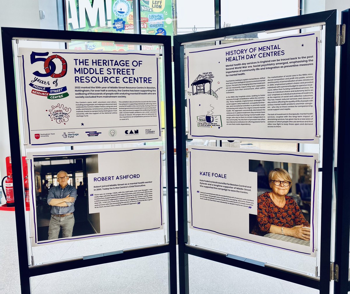sneak preview of the Heritage of Middle Street Resource Centre exhibition opening 2mrw at Nottingham Central Library. It explores 50 years of social history of a mental health day centre through oral histories, memory boxes & more @HealthMemories @NottmLibraries @ntu_research