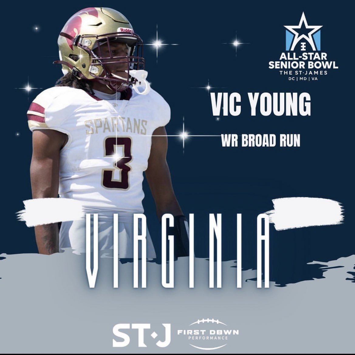 I am thankful to have been selected to represent Virginia in the All-Star Senior Bowl!
<a href="/CoachBarnisky/">Coach Barnisky</a> <a href="/BroadRunFB/">Broad Run Football</a> <a href="/BroadRunSports/">Spartans</a> <a href="/hunnitbill/">Ray Lawry III</a> <a href="/TheStJames/">The St. James</a> <a href="/LocoHSFB/">LoCo Football</a> <a href="/FST_CoachNowell/">Coach Erik Nowell</a>