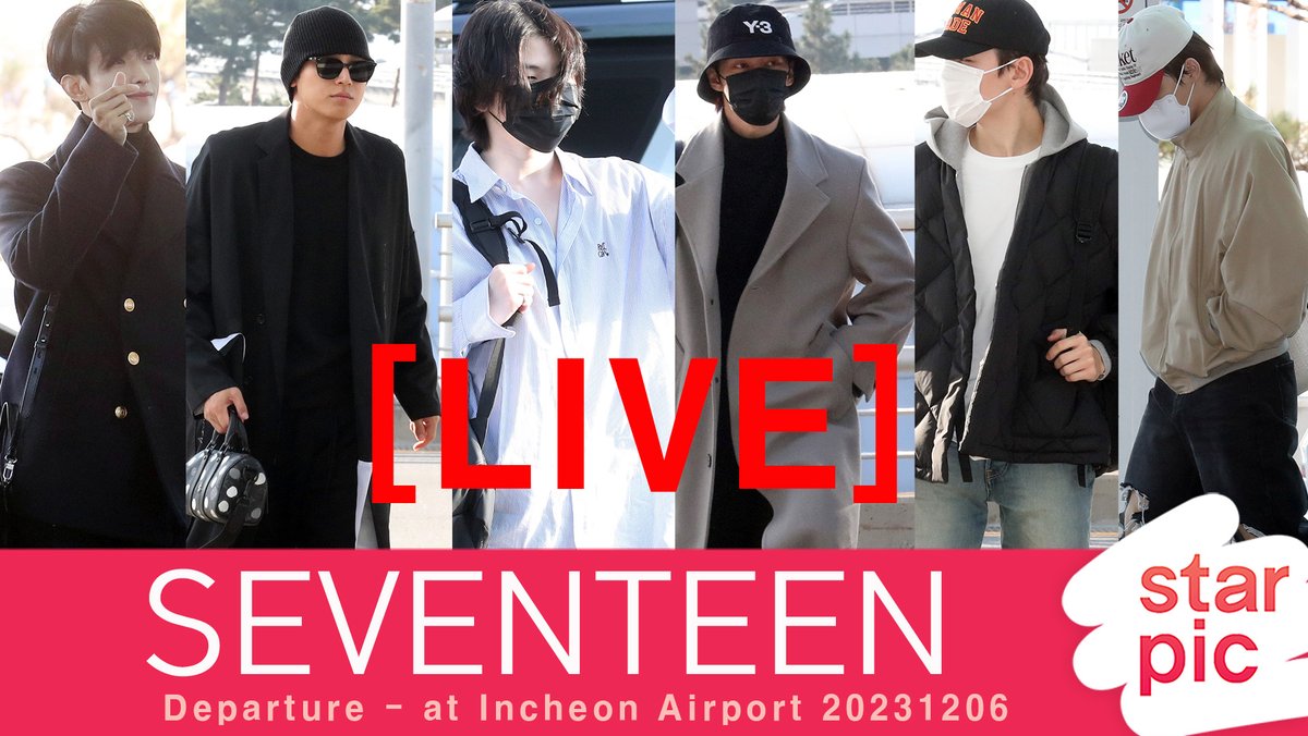 STARPIC11's tweet photo. [LIVE] SEVENTEEN Departure - at Incheon Airport 20231206 
https://t.co/I05USzFu3M 
#세븐틴 #Seventeen #SVT #STARPIC #STARPLUS #음악의신 #공항패션 #정한 #조슈아 #버논 #도겸 #에스쿱스 #정한 #준 #호시 #원우 #우지 #디에잇 #민규 #승관 #디노 https://t.co/0j3nCzEp5Z
