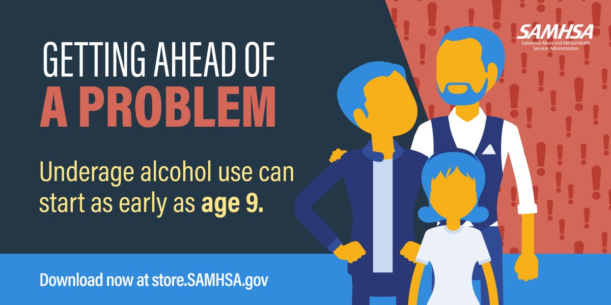 #NationalCommunicateWithYourKidsDay: Prevent underage #substanceuse by having important conversations to let them know that you’re listening. 📲 Visit the SAMHSA Store and download helpful data visualizations to get the conversation started. ➡️ store.samhsa.gov/?f%5b0%5d=seri…