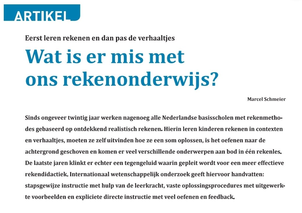 Wat is er mis met ons rekenonderwijs en hoe kan het beter? onderwijsgek.nl/wp-content/upl… #PISA2022 #rekenonderwijs