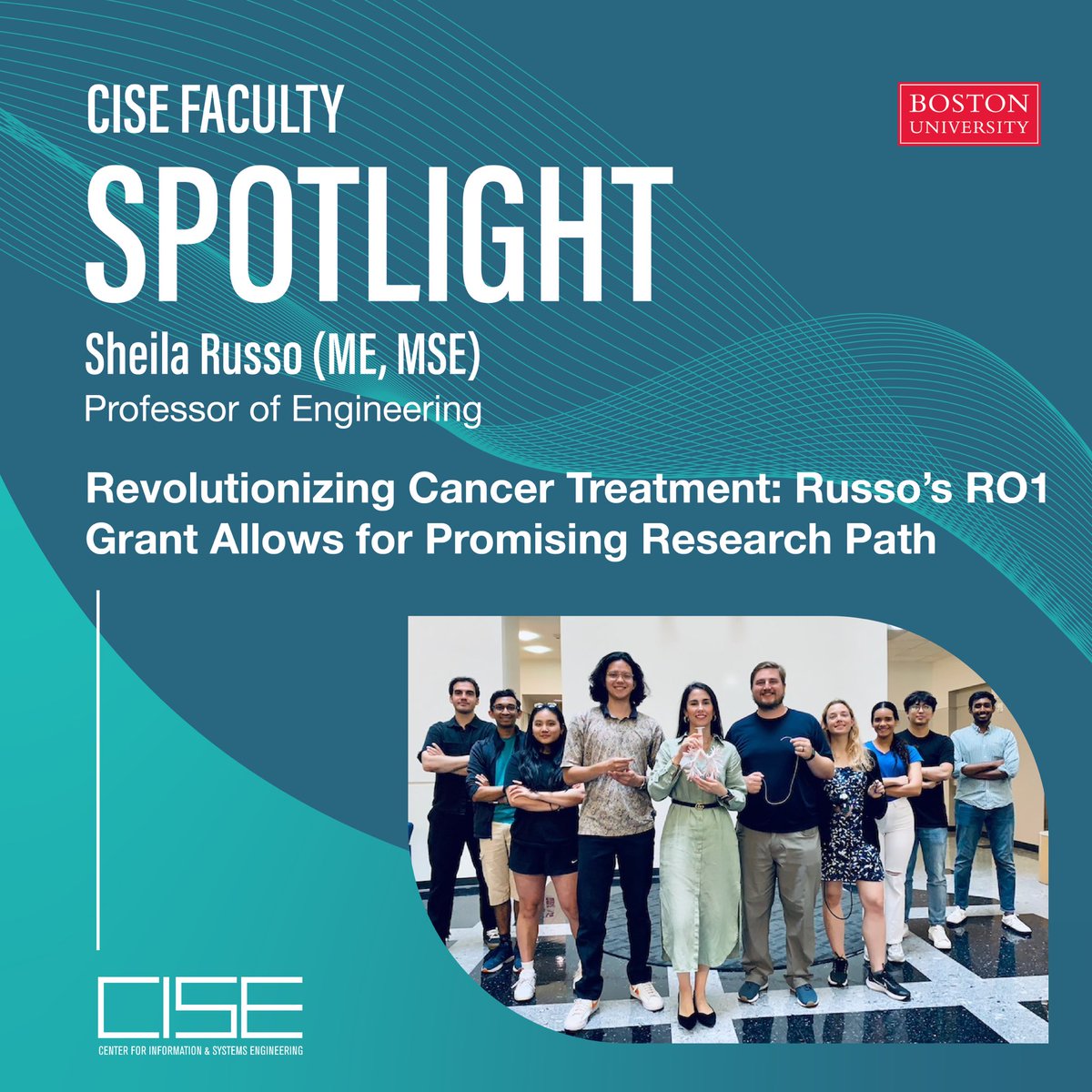Sheila Russo, a CISE and Hariri Affiliate Professor (ME, MSE), secured an R01 grant from the National Institute of Health! Read more about her work at the link in our bio.