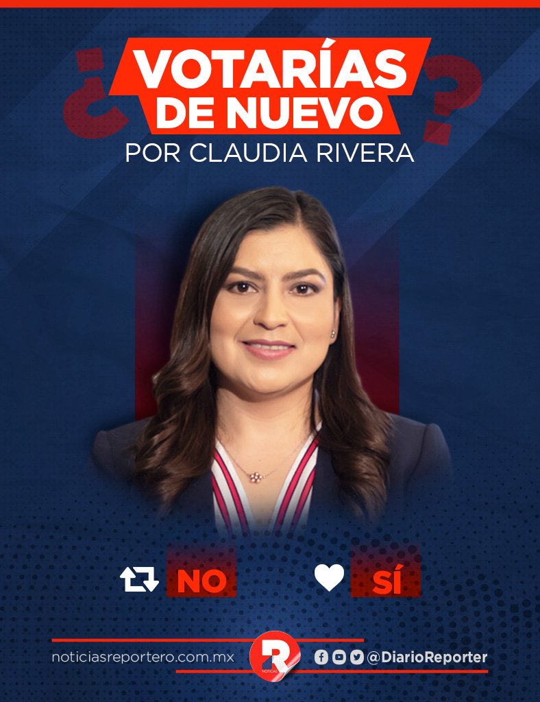 La Exalcaldesa quiere volver a competir por la Capital Poblana. Por ello les preguntamos, ¿Votarían de nuevo por Claudia <a href="/RiveraVivanco_/">Claudia Rivera Vivanco</a> ?