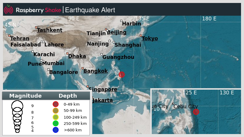 raspishakEQ's tweet photo. Preliminary M5.0 #Earthquake
ID: #rs2023xxujco
88km/55miles from #Bayabas, in #Philippines
2023-12-05 17:33 UTC
@raspishake network
Join the largest #CitizenScience #seismograph community ➡ https://t.co/Y5O0dgJqJF
EVENT ➡ https://t.co/sA2FqkuN0S https://t.co/r6LZi6aOjA