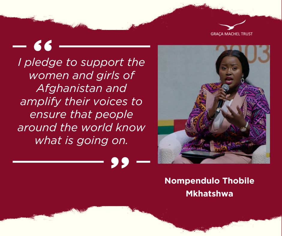 G_MachelTrust's tweet photo. Nompendulo Thobile Mkhatshwa speaking at the 21st Nelson Mandela Annual Lecture this afternoon, with our Founder Mrs Graça Machel.

#NMAL23 #NelsoMandela #GlobalSolidarity #GenderEquality #humanrights #NoExcuseCampaign

@NelsonMandela  @MalalaFund  @NBikitsha  @UN_Women https://t.co/uTHSNadLem