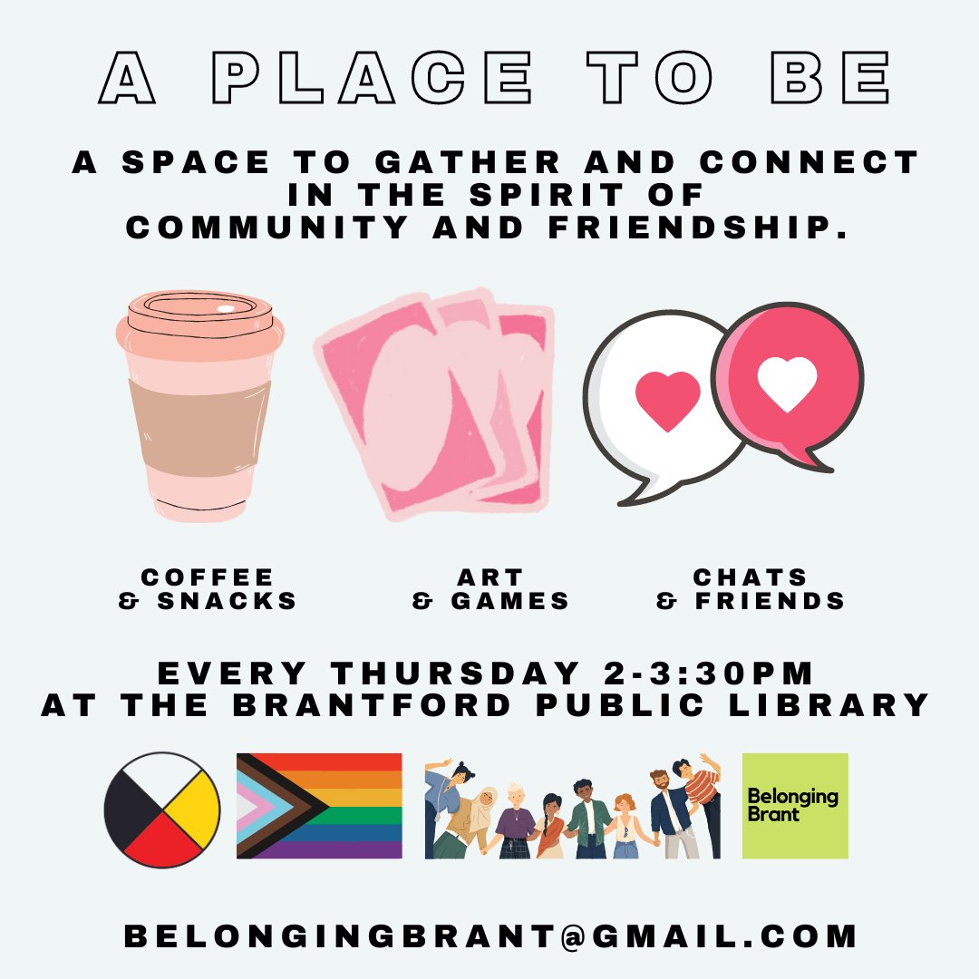 Come on out to A Place to Be at the @BtfdLibrary Thursday December 7th at 2:00PM! Here you can make new friends and meet new community members while enjoying refreshments and engaging with activities. We look forward to chatting!