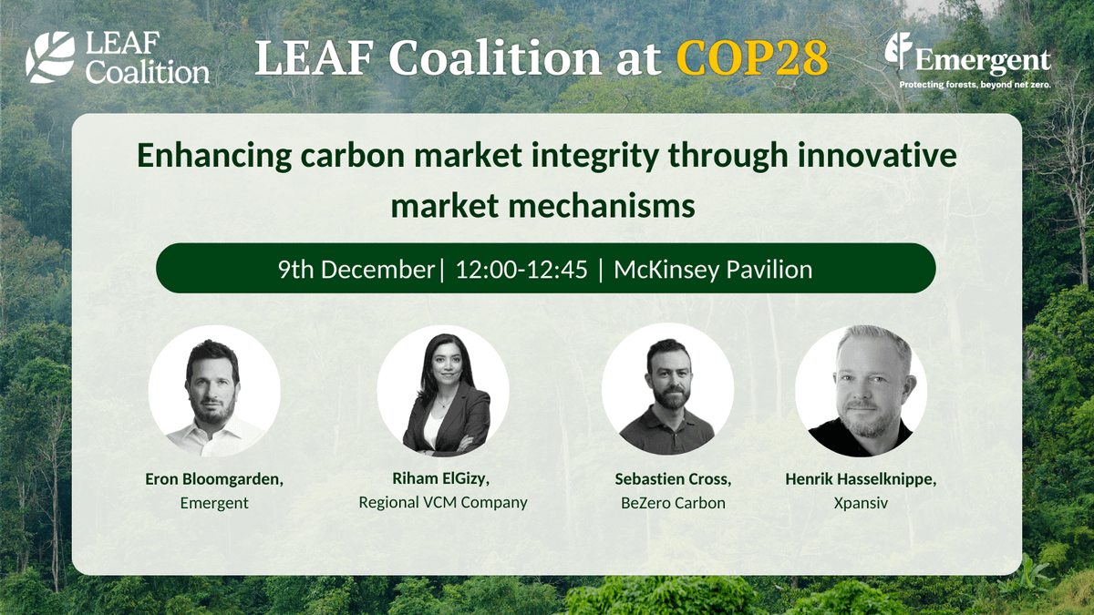 Emergent CEO Eron Bloomgarden @eronblo will be joining @McKinsey’s expert panel “Enhancing carbon market integrity through innovative market mechanisms” at the McKinsey Pavilion at @COP28_UAE tomorrow at 12.00.