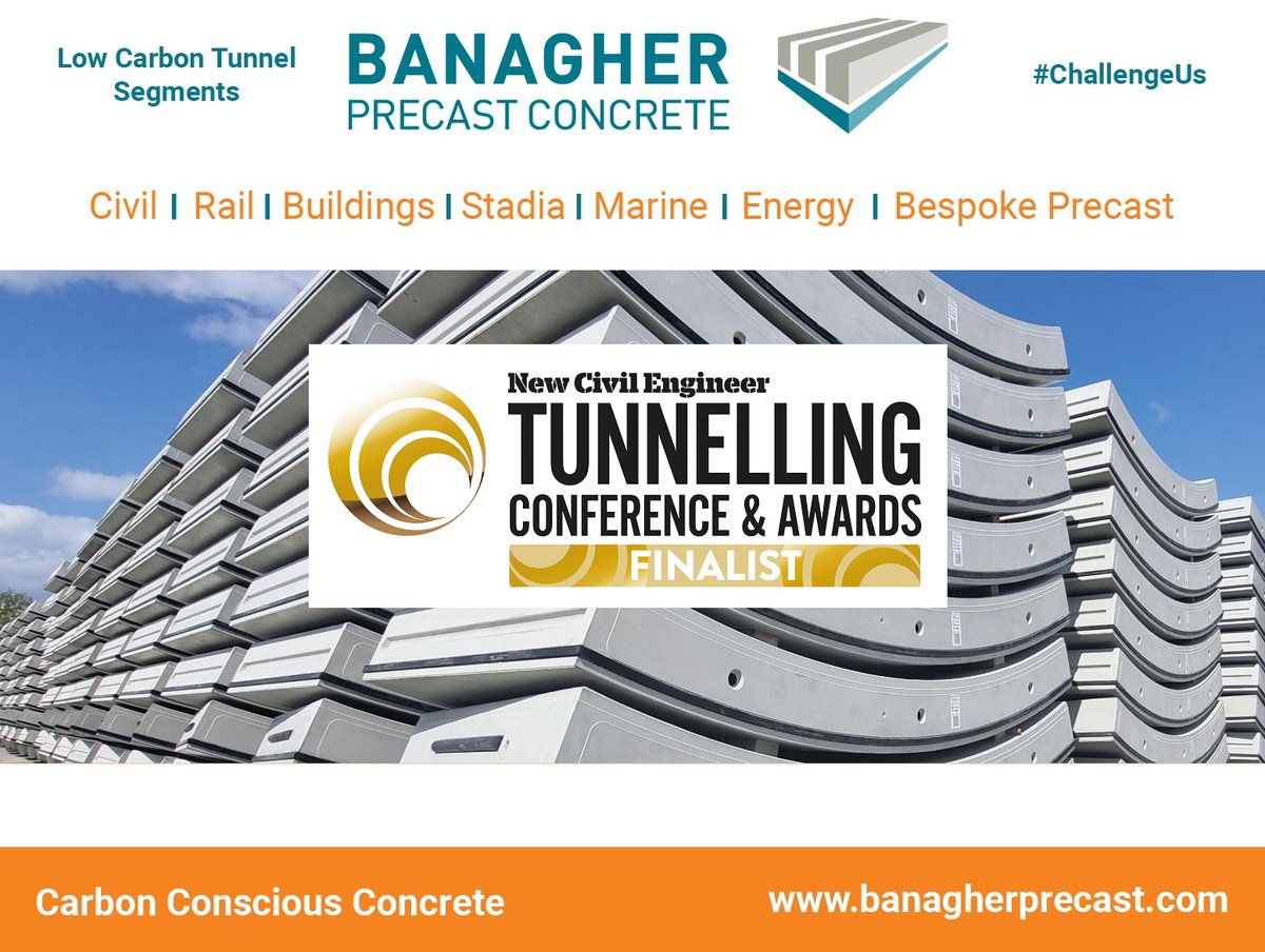 Wish us luck! Shortlisted for Tunnelling Supplier of the Year for Silvertown 🏆 And we'll have a stand at the NCE Tunnelling Conference, see you there Dec 7th!

#NCETunnellingAwards #NCETunnellingAwards2023  #Precast #Concrete #PrecastConcrete #BuildOffsite #ChallengeUs