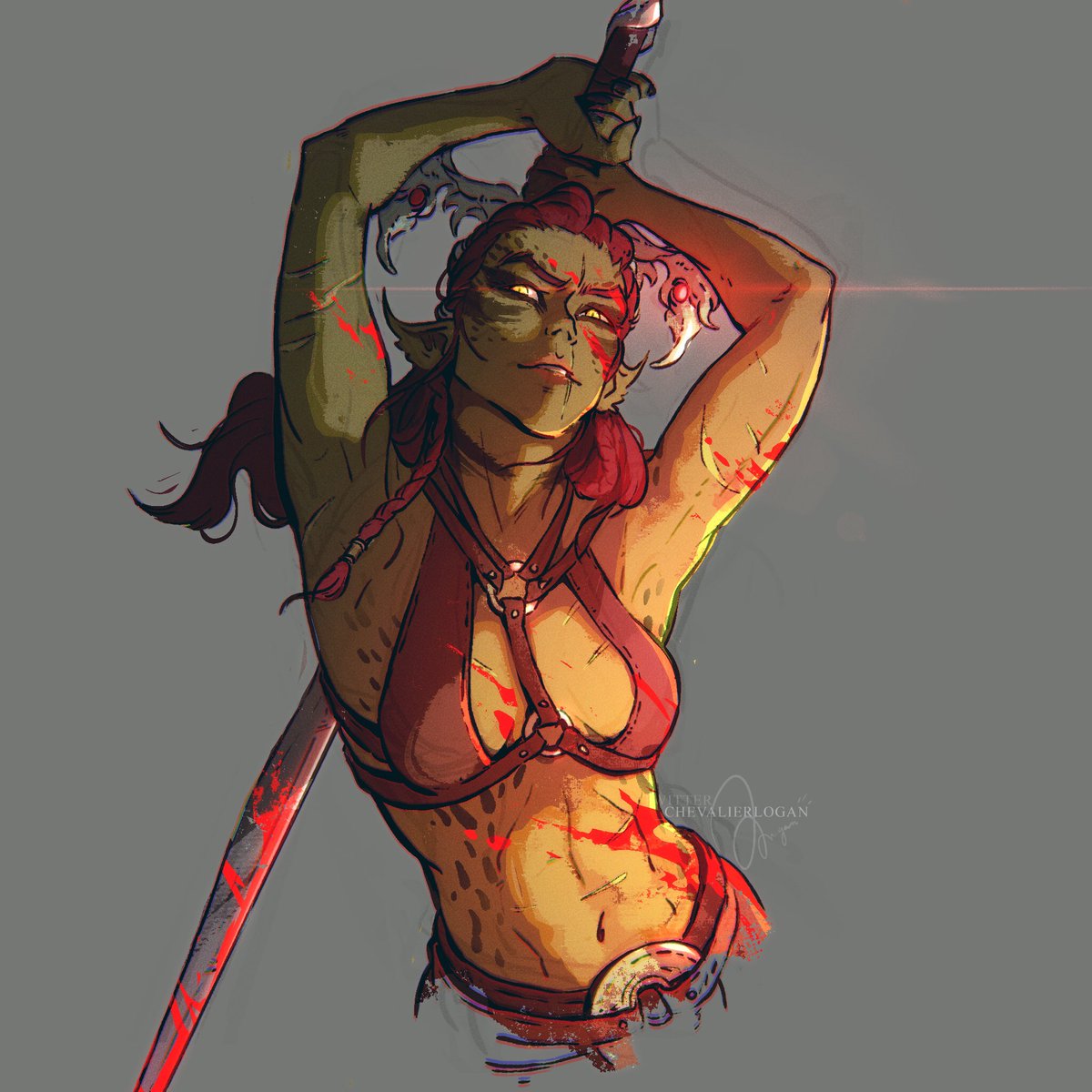 "There is no flesh I will not carve and no barrier I will not shatter to see it done."

#1day1character #laezel  #BG3 #BaldurGate3