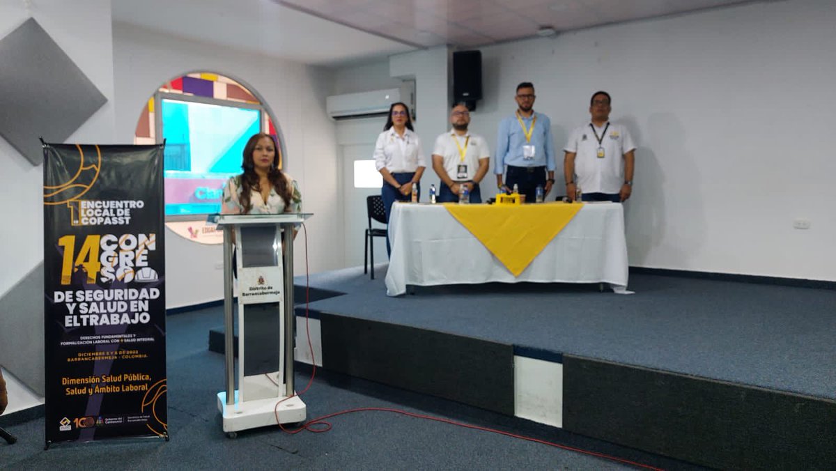 MintrabajoCol's tweet photo. La Oficina Especial de Barrancabermeja comprometida con las políticas de protección de las trabajadoras/es, convocó al  decimocuarto congreso de seguridad y salud en el trabajo, con participación del Comité Paritario de Seguridad- Copasst,  del Distrito. https://t.co/Ltt0b6ggdk