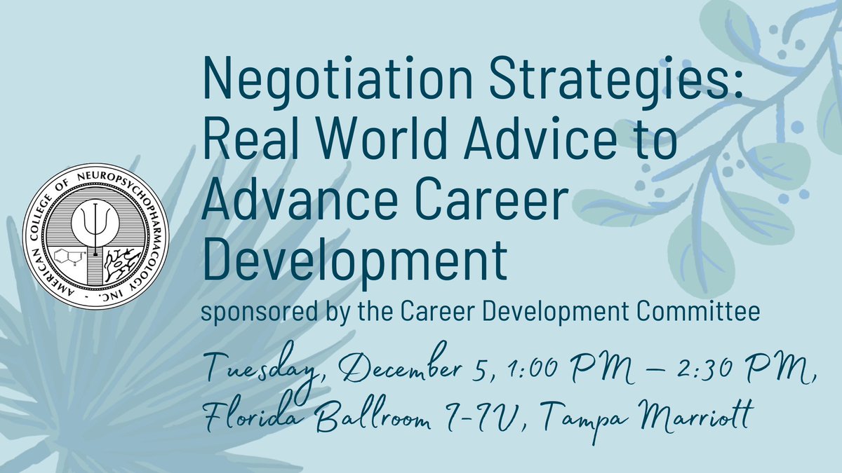 Attend the Career Development Session now from 1:00pm-2:30pm in Florida Ballroom I-IV, Tampa Marriott Level 2. #ACNP2023