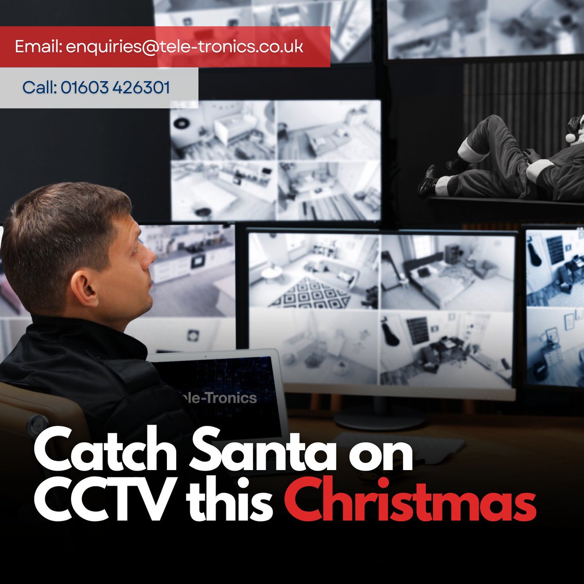 Tele_tronics's tweet image. 🎅🏼🎄 'Tis the season to be secure! 📹✨ Give yourself the gift of peace of mind this Christmas with Tele-tronics CCTV installations. 🏡🔒 Catch Santa spreading joy or keep an eye on those festive shenanigans! 🎁📷 #SantaSurveillance #TeletronicsSecurity #FestiveProtection 🌟🔐