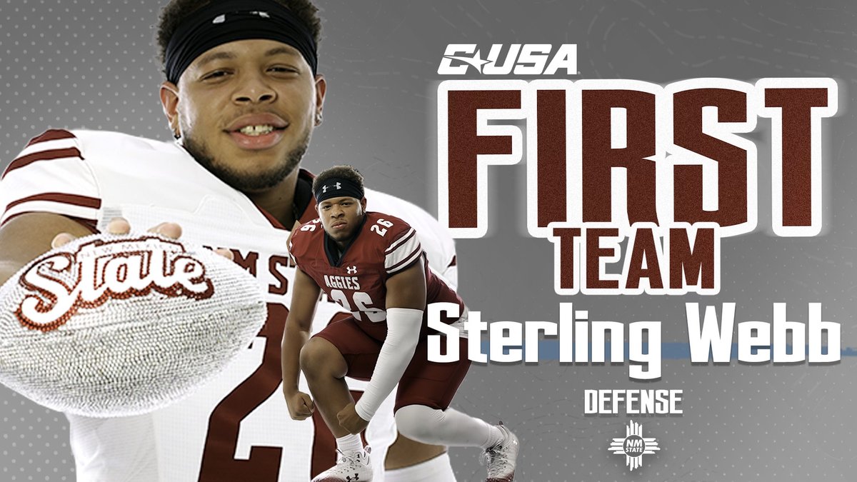 New Mexico State Football (@nmstatefootball) on Twitter photo The Aggies' sophomore standout has drawn some attention! <a href="/_Ster_Ster_/">(Showtime) Sterling Webb</a> has been named First Team All-<a href="/ConferenceUSA/">Conference USA</a>!🔥
📰 | bit.ly/46IitXm
#AggieUp x #HHLP The Aggies' sophomore standout has drawn some attention! <a href="/_Ster_Ster_/">(Showtime) Sterling Webb</a> has been named First Team All-<a href="/ConferenceUSA/">Conference USA</a>!🔥
📰 | bit.ly/46IitXm
#AggieUp x #HHLP