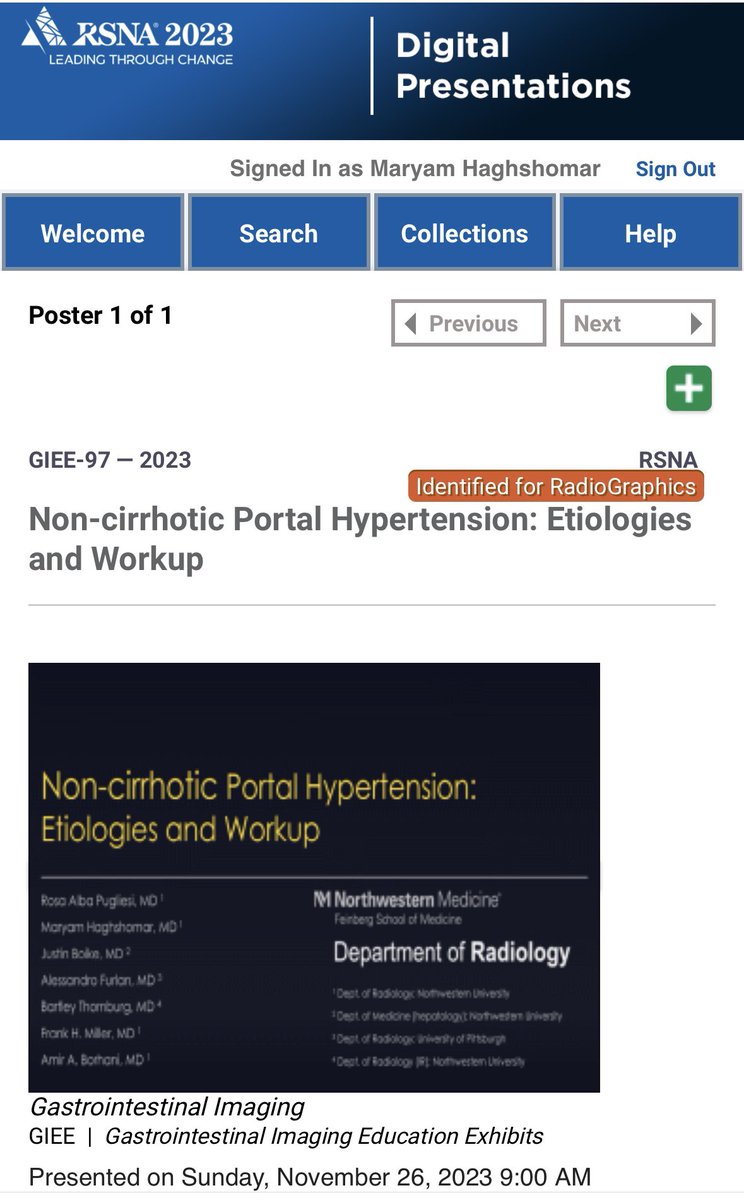 🎉 Exciting news! Thrilled to share that our educational exhibit on “Non-Cirrhotic Portal Hypertension” is identified for @RadioGraphics. Grateful for the opportunity to contribute to this project. #RSNA2023 @RSNA @NURadiology