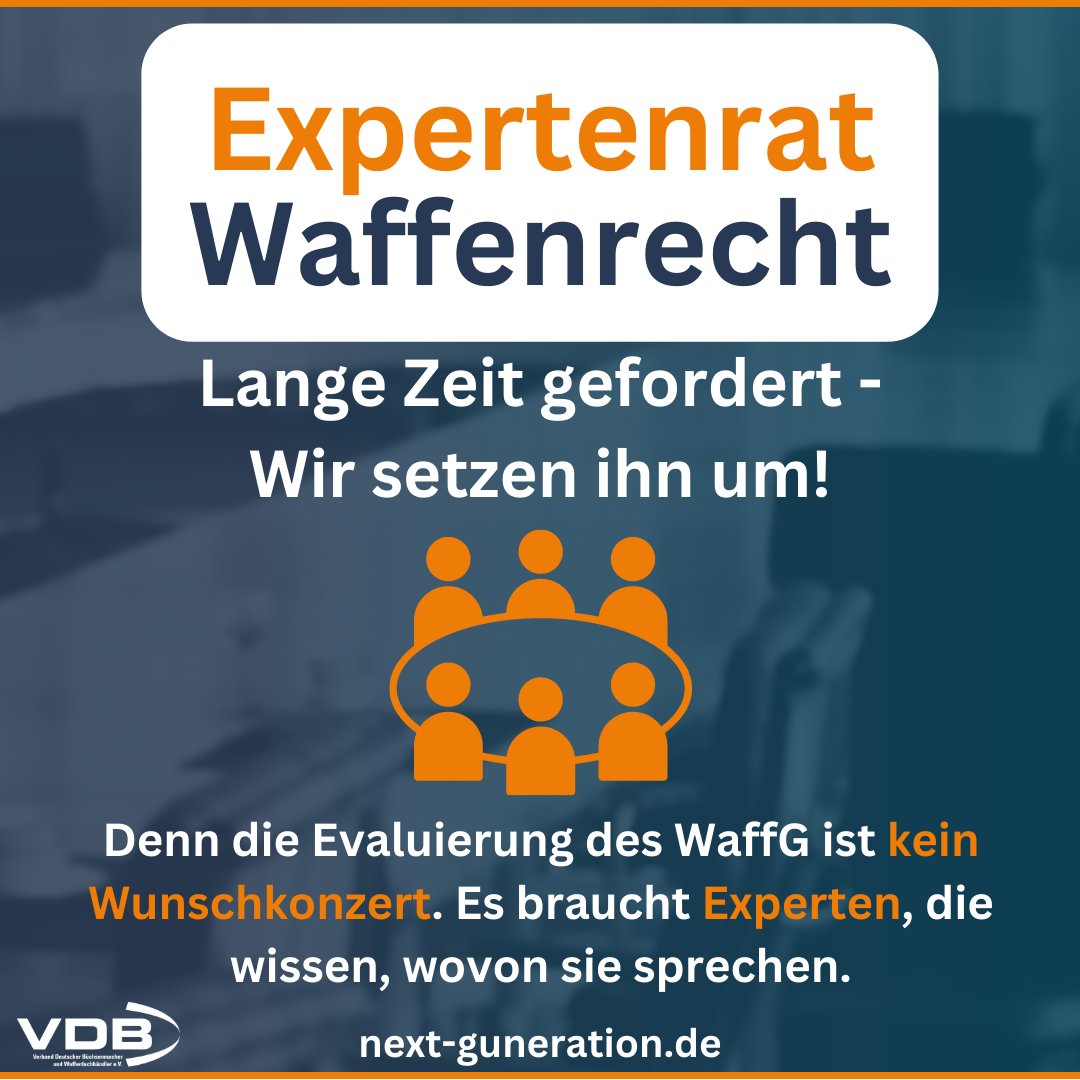 Unsere letzte Forderung: Die Einberufung eines Expertenrat „Waffenrecht“.
Ob zu Corona, zu Klimafragen oder für Antirassismus – die Bundesregierung beruft immer wieder einmal einen Expertenrat ein, der sie beraten soll. Bisher allerdings nicht im Waffenrecht. Das führte dazu,