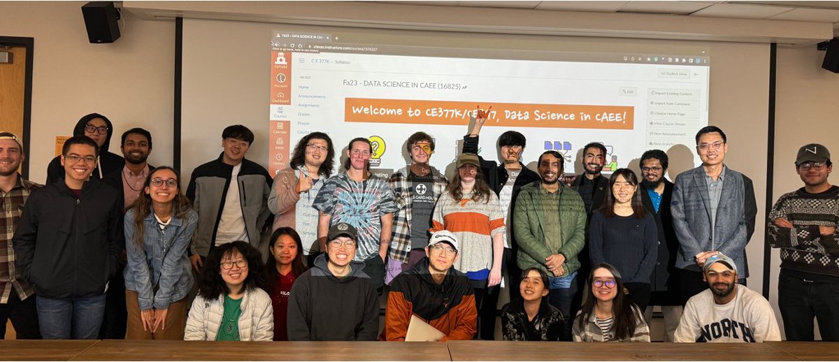 Semester wrapped! 😊 Asked my amazing students to flash those smiles if they enjoyed the course. The joy on their faces says it all – teaching is truly rewarding! 🤘@CHL_UTAUSTIN @ut_caee #DataScience #CivilEngineering