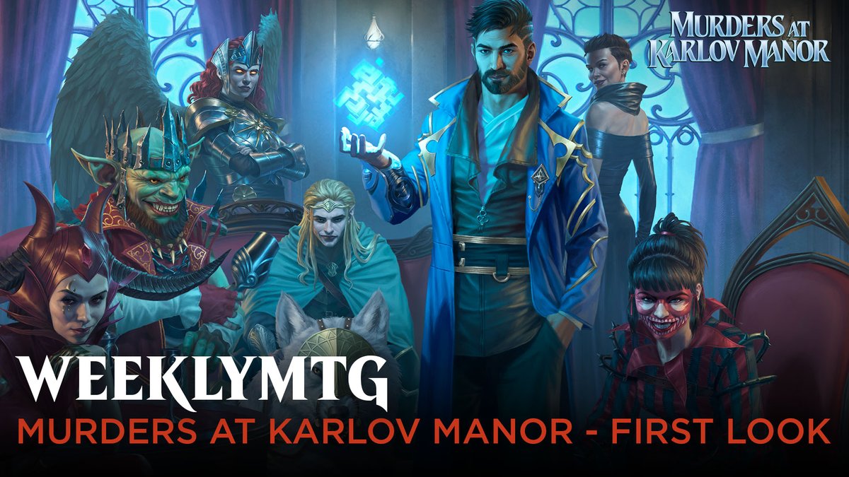 wizards_magic's tweet photo. The game is afoot! 

Our First Look at #MTGKarlov starts NOW.
Tune in here:

https://t.co/nUzYF5lMQ3 https://t.co/yugT9pStJh