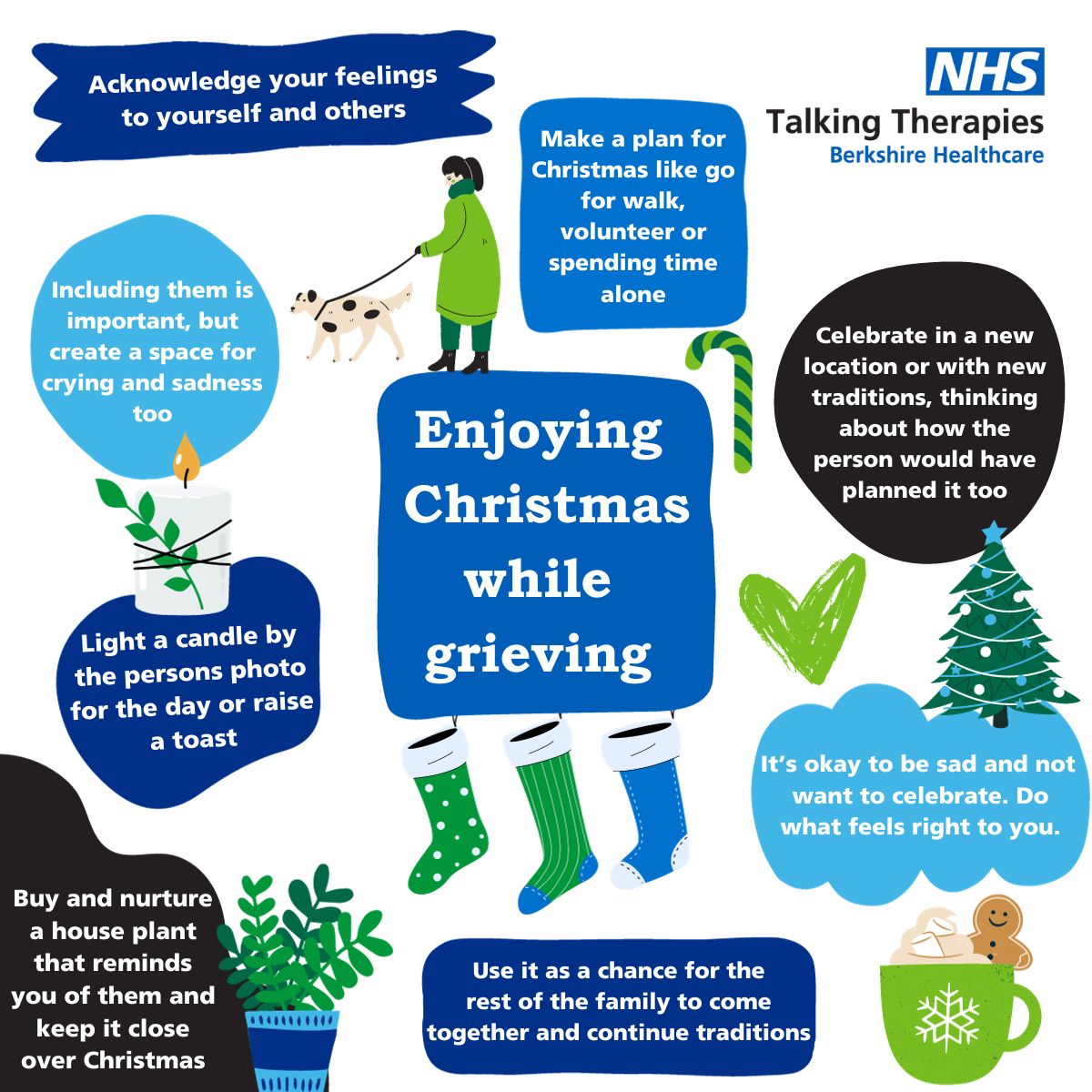 🕊️ The first Christmas after losing a loved one can be overwhelming, and grief is unique to everyone.  Our therapists have given some tips to help you through the holidays. ⬇️ 🎄 #GriefAwarenessWeek  #TalkingTherapies