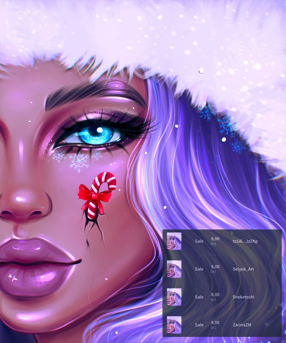 OMG 🥹🔥💜 SOLD x 4 on space @ZmirnayaArt <a href="/barkovaka/">Barkovaka</a> and me 🥹💜

I can't tell you my emotions! You are all so amazing! Thank you so much for your support 😭💜💜💜
<a href="/Sneketoshi/">Sneketoshi</a> 
@ZmirnayaArt 
@Selyuk_Art 
<a href="/svofshahr/">SAM SV</a> 

Only 3 editions left 🥹💜

Ho! Ho! Ho! 🎄
8 $XTZ