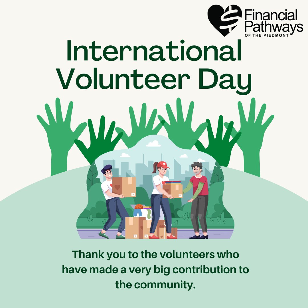 Today is International Volunteer Day. This is a day to celebrate the dedicated volunteers who make a difference in our world daily! Volunteers create peace &amp; goodwill in the world by doing something with an open heart. Don’t forget to show your appreciation for all they do!