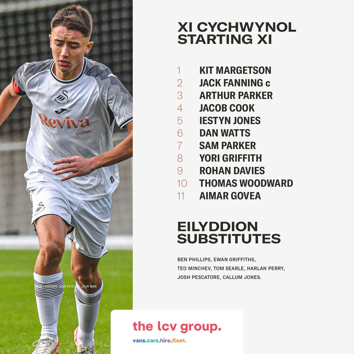 ⚠️ 𝗦𝗧𝗔𝗥𝗧𝗜𝗡𝗚 𝗫𝗜 ⚠️

Your #SwansU18s side to face <a href="/IpswichTown/">Ipswich Town</a> this evening 🏆

Brought to you in association with <a href="/the_lcvgroup/">the lcv group.</a>.