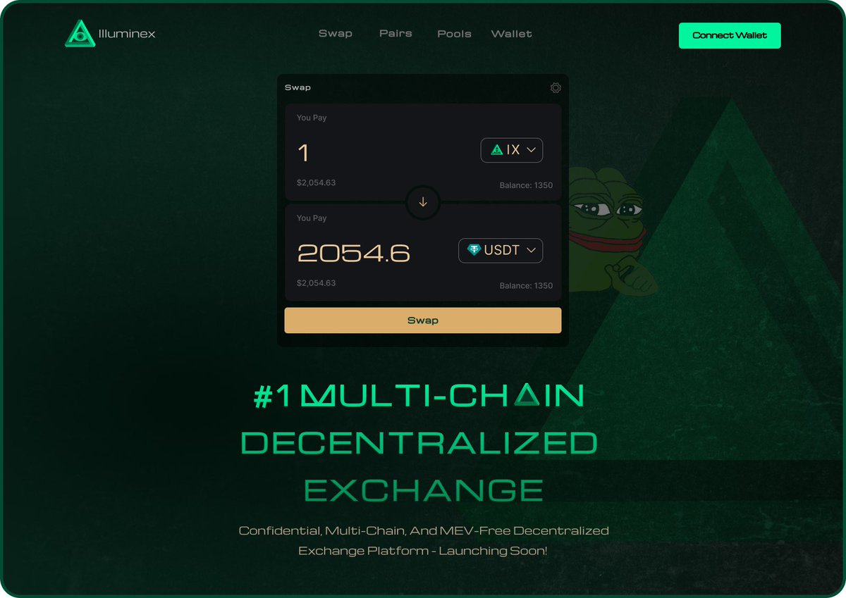 blackchain0's tweet photo. @illuminexswap Had fun designing this web mockup of the contest entry for @illuminexswap in Figma! https://t.co/cCMDGMyiSK