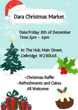Join us on Friday afternoon for a nice afternoon at the Dara Christmas Market in Celbridge.