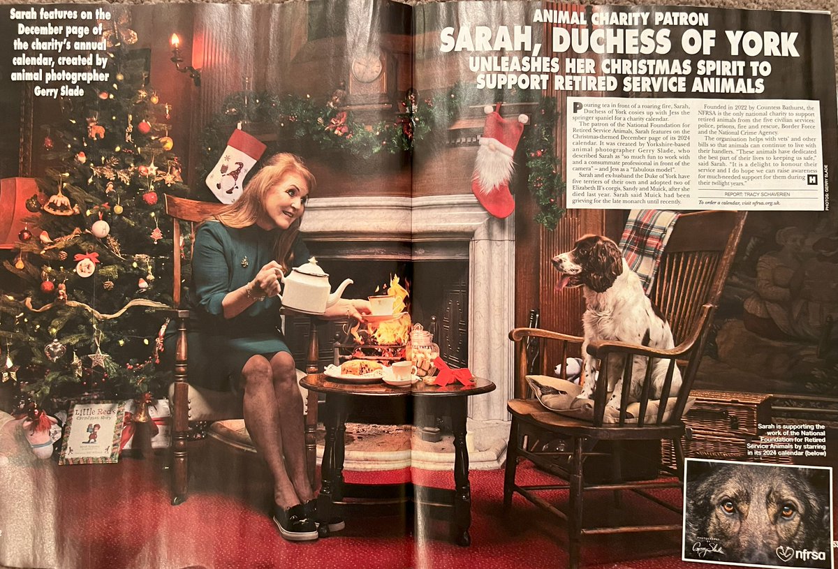 Fabulous to see my picture of @SarahTheDuchess and Jess take a double page spread in this week's @hellomag We had such a fun day doing this! Shot for the @The_NFRSA 2024 calendar, buy yours at nfrsa.org.uk/product/nfrsa-… #charity #christmas #christmas2023 #DOY #nfrsa #police #fire