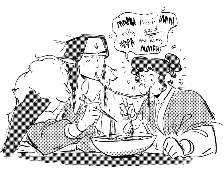 softandworm's tweet photo. mbj and sqh in the spagetti scene of the movie Lady and The Tramp? ^3^~ — HAH i am positive this is what happened after the short story once he finally made those noodles >:) https://t.co/PnEdi5krOl https://t.co/u8orTIUNp6