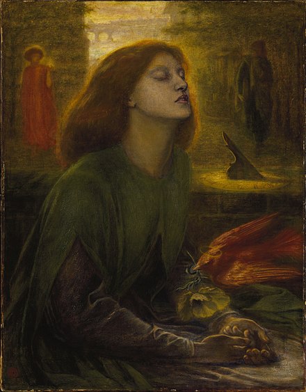 PreRaphSoc's tweet photo. Blessed Beatrice: this week's #TuesdayTale is all about Dante's muse, his beloved Beatrice Portinari (1265 – 8 or 19 June 1290)- an Italian woman who has been commonly identified as the principal inspiration for Dante Alighieri's Vita Nuova... (1/2) https://t.co/7bHOPpfDnP