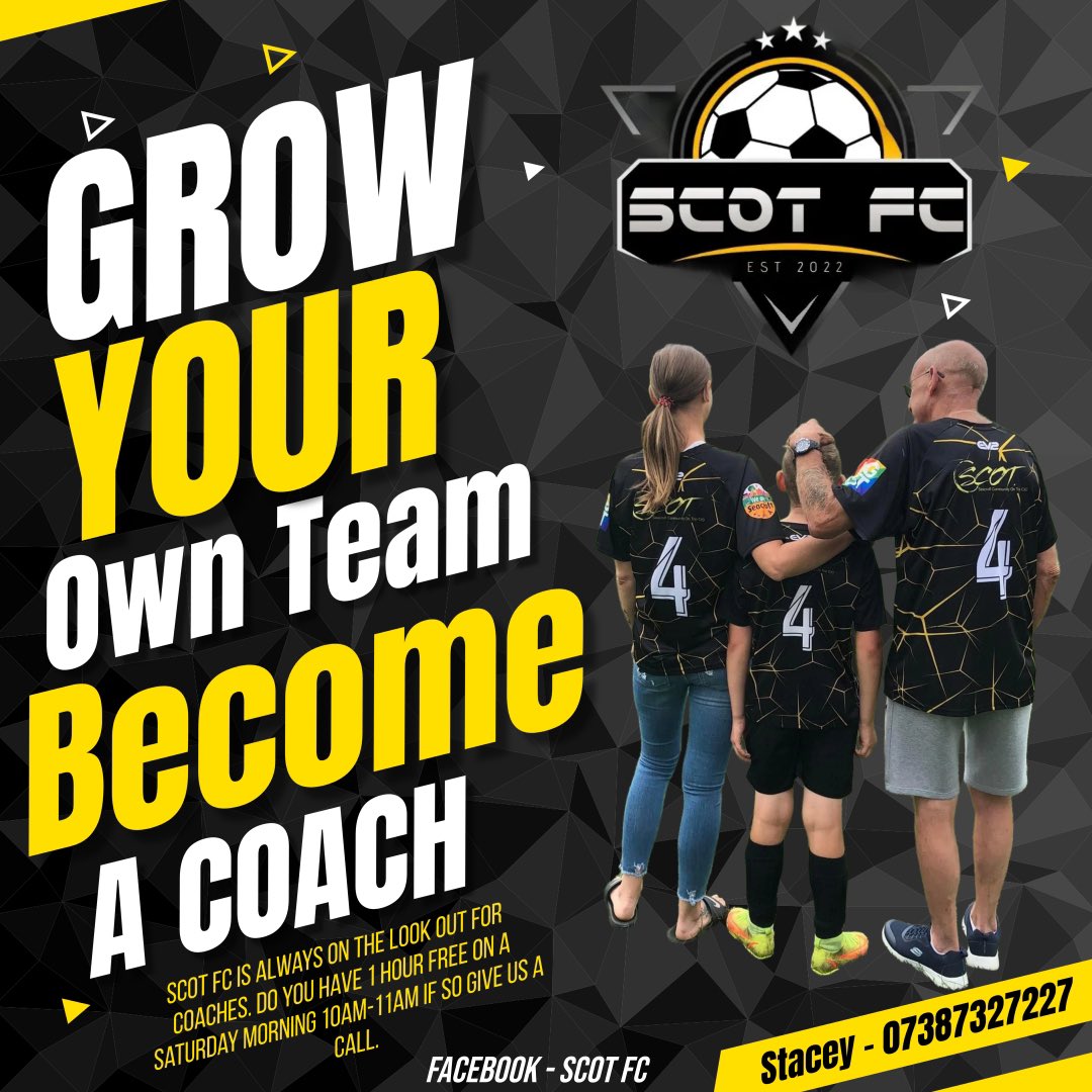 Anyone have 1 hour free on a Saturday morning 10am-11am and want to give back to the community? Well look no further we are looking for football coaches male and female. Qualifications will be offered so no stress if you’re not qualified. #seacroft #community #football 💛🖤