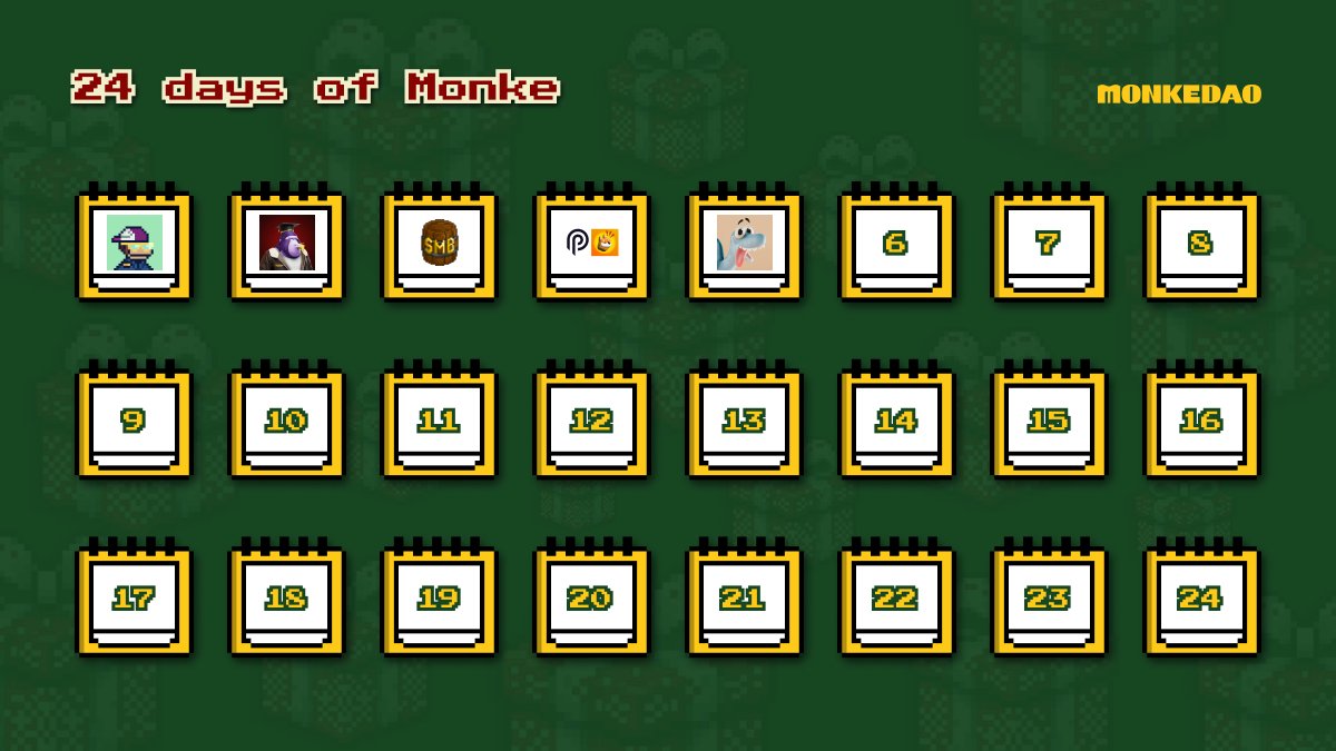24 Days of Monke: DAY 5

📅 Today's calendar unveils an adorable <a href="/Claynosaurz/">Claynosaurz</a>: The Call of Saga NFT!

Join the raffle for a chance to win, available for just 15 bananas! 🍌✨

Only in the Banana Stand: bananastand.monkedao.io 🐒

Monkes, show off your Claynosaurz below 👇👇👇