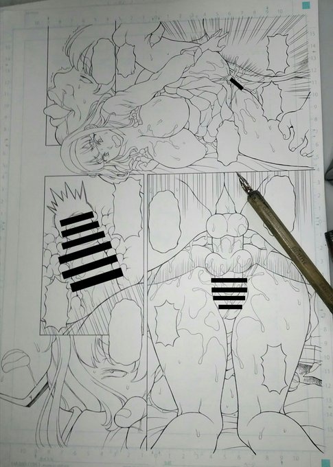 ～たまには進捗～
アナログ線画がこうなって残すはトーン処理、効果音等描き文字、ホワイト入れのみとなりました(;'Д`) 