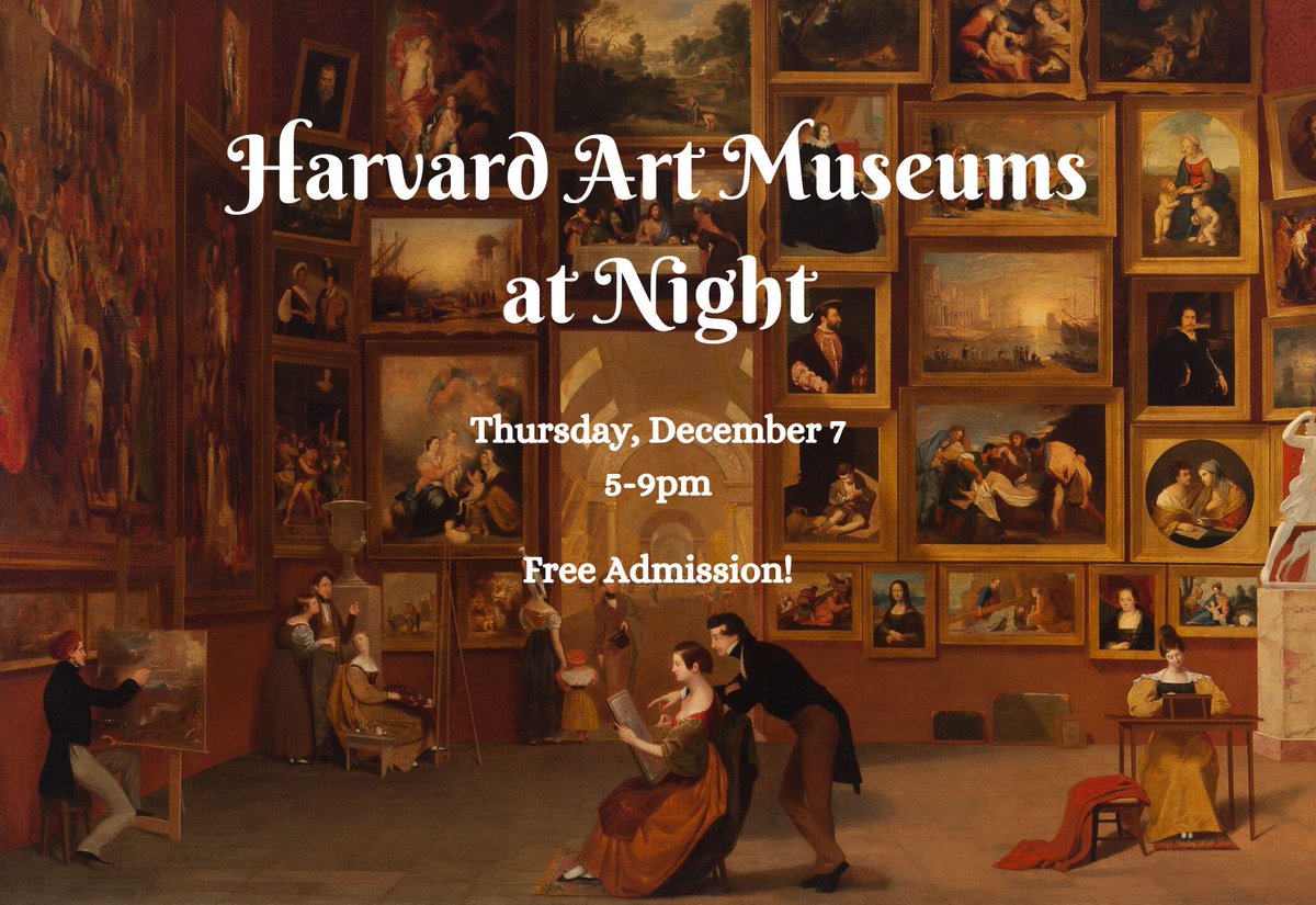 Celebrate American art and get in the holiday spirit with tours, hands-on activities, giveaways, and more at Harvard Art Museums at Night! bit.ly/3uLmFrV